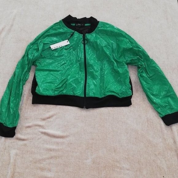 Koral Green Zip Up Jacket with Mesh Details Size Small NWT - Picture 1 of 4